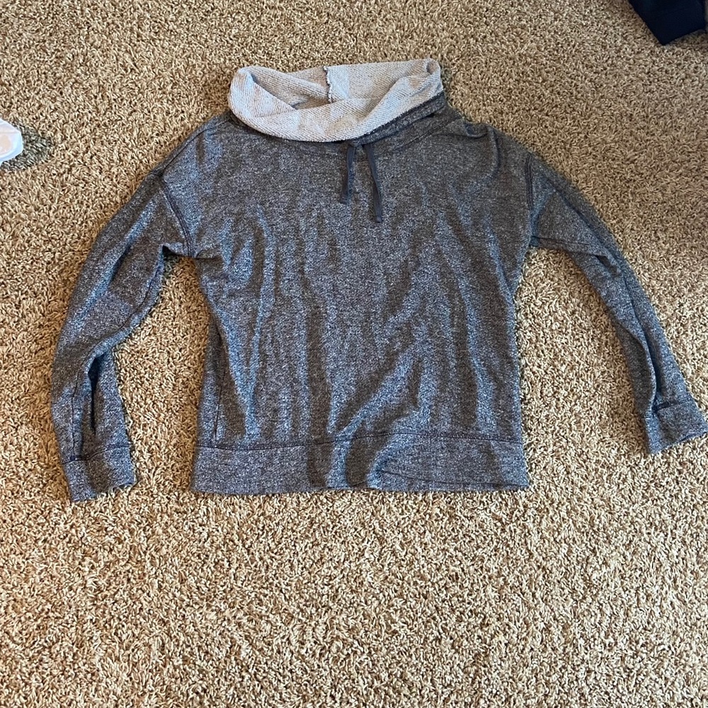 Grey turtleneck sweatshirt